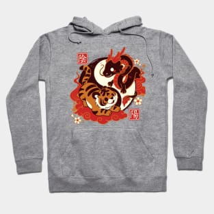 yin and yang tiger and dragon Hoodie